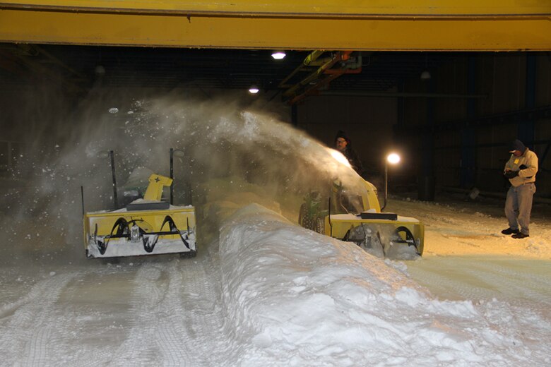 John Deere researchers evaluated a new cab design for performance and functionality within ERDC Cold Regions Research and Engineering Laboratory’s Ice Engineering Facility.