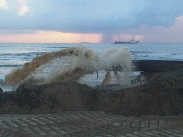 The U.S. Army Corps of Engineers Galveston District partnered with the Texas General Land Office, Cameron County and the City of South Padre Island to renourish approximately one half mile of South Padre Island's beaches using beach-quality sand harvested from a local dredging project.