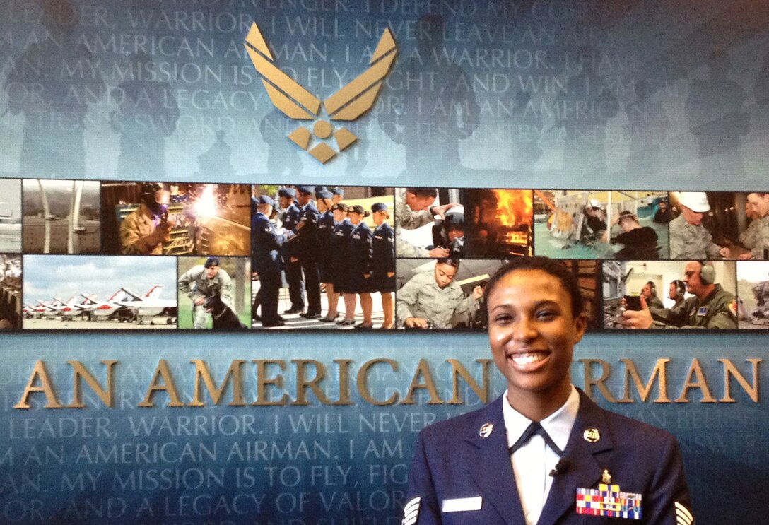 Staff Sgt. Bria D. Nelson from the 579th Medical Operations Squadron, Joint Base Anacostia-Bolling, Washington, D.C., under the Air Force District of Washington recently found out she will dance with President Obama at the Presidential Inaugural Committee's Commander-in-Chief's Ball at the Walter E. Washington Convention Center Jan. 21, 2013. Nelson, a native of Indianapolis, Ind., and the NCO in charge of Explorer Family Health Element at JBA-B went through a competitive process to have the opportunity to dance with the president. (U.S. Air Force photo by 1st Lt. Ashleigh Peck)