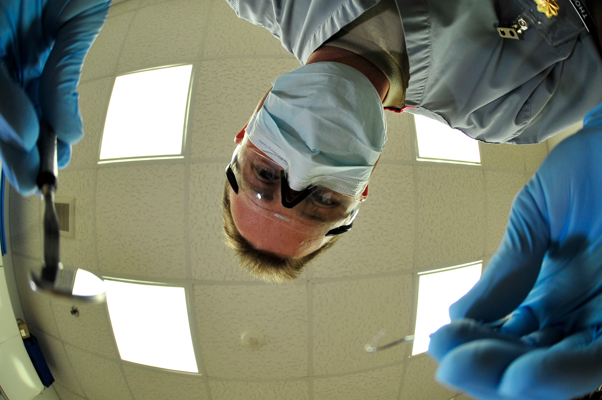 SOUTHWEST ASIA -- U.S. Air Force Maj. Tad Tholstrom, 380th Air Expeditionary Medical Group chief of dental services, provides dental care to several thousand service members while deployed to the 380th Air Expeditionary Wing. Tholstrom, deployed from Travis Air Force Base, Calif., stressed the importance of oral hygeine due to the increased risk for cavities while deployed. (U.S. Air Force photo/Tech. Sgt. Christina M. Styer) 