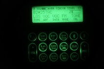 Information is displayed as a digital readout on the control panel for a radio used during 2nd Supply Battalion, 2nd Marine Logistics Group’s convoy through the dark roads at Camp Lejeune’s Home Station Training Lanes in Holly Ridge, N.C., Jan. 16, 2013. The unit’s Marines relied on radio communications with their command operations center to complete their 45-minute route through a mixture of unmarked gravel roads and dimly-lit city streets. 
