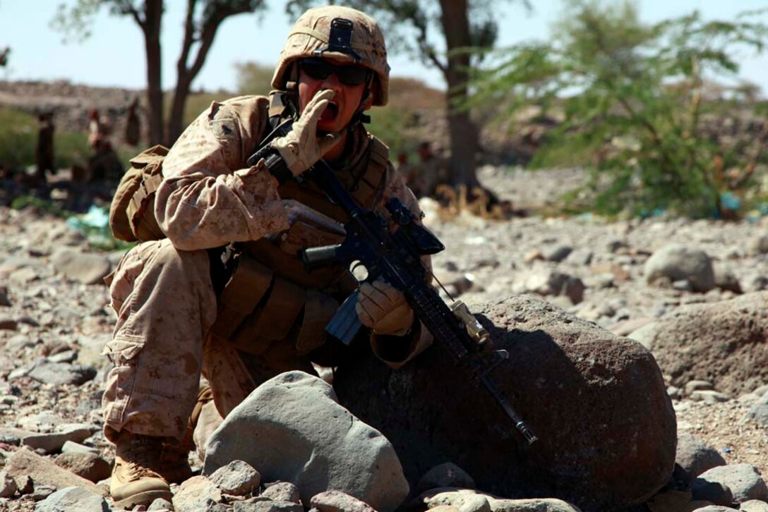 Exercise Amitie, which is French for friendship exercise, is a multinational training exercise designed to increase interoperability, enhance mutual capabilities and support a sustained presence in the region. During Amitie, elements from the 15th MEU participated in a three-day mounted patrol, land and water obstacle courses, aviation-related evolutions and joint planning. The training was led by the French 5th Marine Regiment and included elements from the 15th Marine Expeditionary Unit, French Foreign Legion, U.S. Army, U.S. Air Force and Djiboutian military. The 15th MEU is deployed as part of the Peleliu Amphibious Ready Group as a U.S. Central Command theater reserve force, providing support for maritime security operations and theater security cooperation efforts in the U.S. 5th Fleet area of responsibility. (U.S. Marine Corps photo by Cpl. John Robbart III)