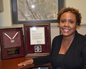 Lolethia D. Gordon, U.S. Army Medical Command Human Resources Division chief at Fort Eustis' McDonald Army Health Center, earned MEDDAC's Lt.Col. Karen Wagner Leadership Award early January 2013. Her division provides HR support to the Soldiers and civilians of MEDDAC, Alpha Company of the Warrior Transition Unit at Fort Eustis, and to the Community-Based WTU at Fort Story. (U.S. Air Force photo by Tetaun Moffett/Released)