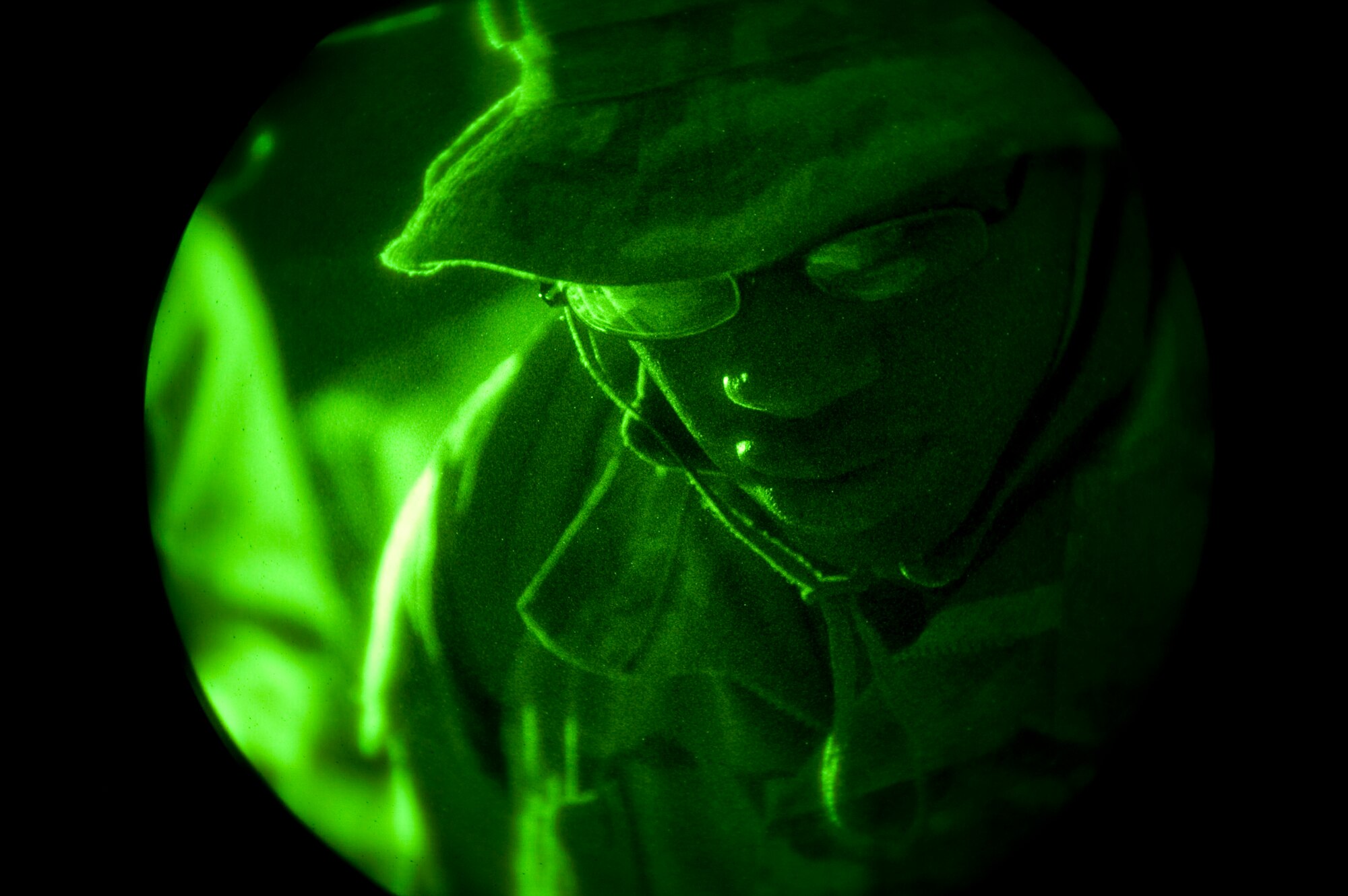 An Air Force tactical air control party candidate studies his GPS device before a call-for-fire exercise on the range at Eglin Air Force Base, Fla., Oct. 20, 2011. Candidates used a GPS system to target the exact location of a threat. U.S. Air Force photo by Airman 1st Class Gustavo Castillo  
