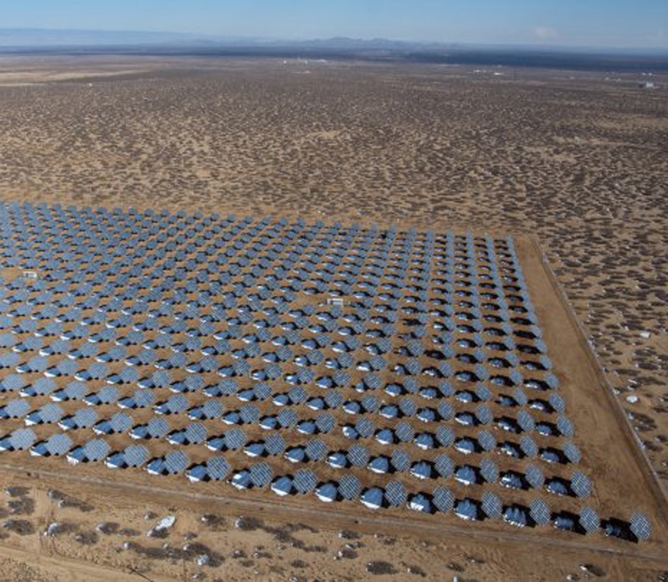 This aerial view of the solar photovoltaic array at White Sands Missile Range, N.M., was taken, Jan. 8, 2013. The panels cover 42 acres and provide more than four megawatts of electricity to the base.