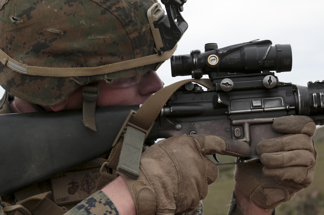 130123-M-IO267-092
MARINE CORPS BASE CAMP PENDLETON, Calif. - U.S. Marine Corps Lance Cpl. Jacob Blair, a rifleman with 1st Battalion, 4th Marine Regiment, 1st Marine Division provides support during maneuver under fire training as part of Exercise Iron Fist 2013 aboard Marine Corps Base Camp Pendleton, Calif. Jan. 23, 2013. During Iron Fist 2013, the 13th Marine Expeditionary Unit and Western Army Infantry Regiment, Japan Ground Self-Defense Force will spend three weeks participating in bilateral training to improve their interoperability, enhance military-to-military relations and sharpen skills essential to crisis response. (U.S. Marine Corps photo by Lance Cpl. David Gonzalez/Released)
