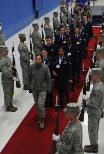 11th Wing Airmen rehearse for the Chief Master Sergeant of the Air Force transition ceremony at Joint Base Andrews, Md., Jan. 23, 2013. The ceremony tomorrow will welcome the 17th CMSAF James A. Cody. (U.S. Air Force Photo/Airman 1st Class Nesha Humes)(Released)