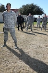 Capt. Antwan Floyd poses with other airman from the 902nd Security Forces Squadron Jan 19. at Joint Base San Antonio-Randolph. Floyd was announced as the 2012 Air Force Outstanding Security Forces Company Grade Officer award winner. (U.S. Air Force photo by Joshua Rodriguez)