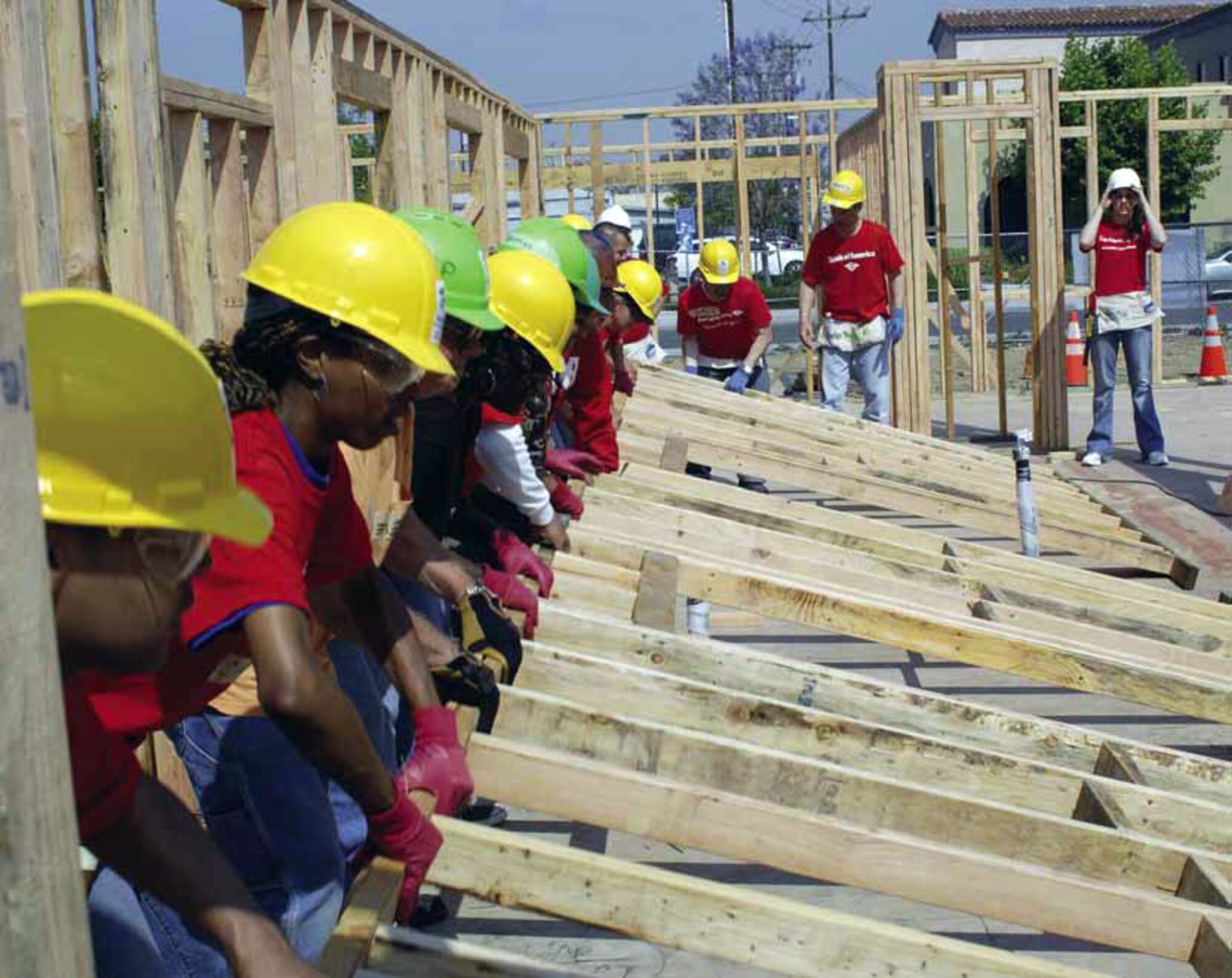 Members of the 452d Air Mobility Wing Top Three and March Air Reserve Base chapter of the Air Force Sergeant’s Association, routinely partner with local organizations, in collaboration with Habitat for Humanity, to provide low-cost housing for those in need. Over the years, the military community has donated many personnel-hours to building and rebuilding homes for qualifying individuals. (Courtesy photo by Jim Almgren)