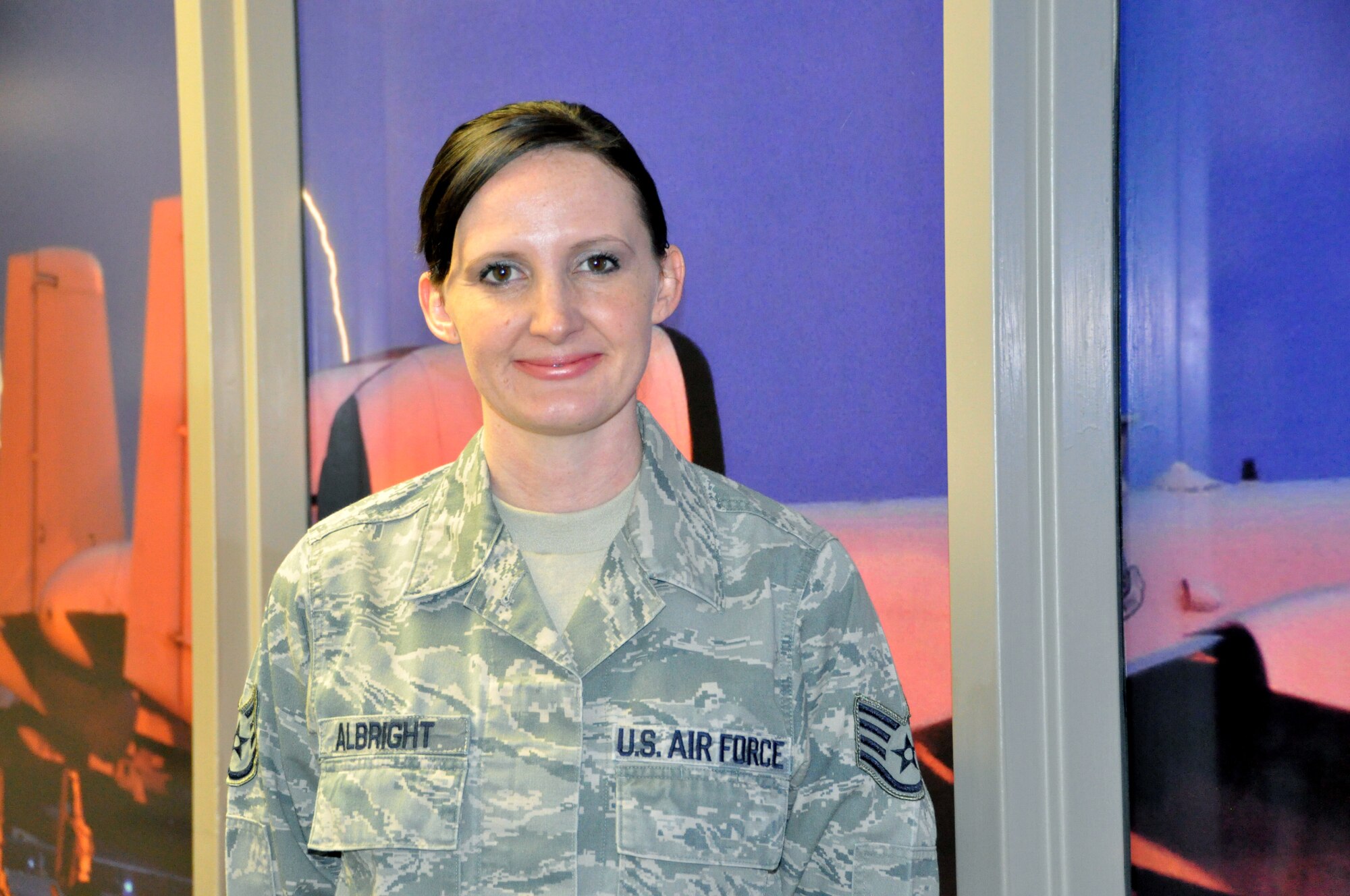 Staff Sgt. Jennifer Albright, 303rd Fighter Squadron aviation resource manager, was awarded Tip of the Spear for February. The Tip of the Spear award is given by the command staff to a person who has had outstanding performance. The 303rd Fighter Squadron is part of the 442nd Fighter Wing, an A-10 Thunderbolt II Air Force Reserve unit at Whiteman Air Force Base, Mo. (U.S. Air Force photo by Tech. Sgt. Danielle Johnston) 