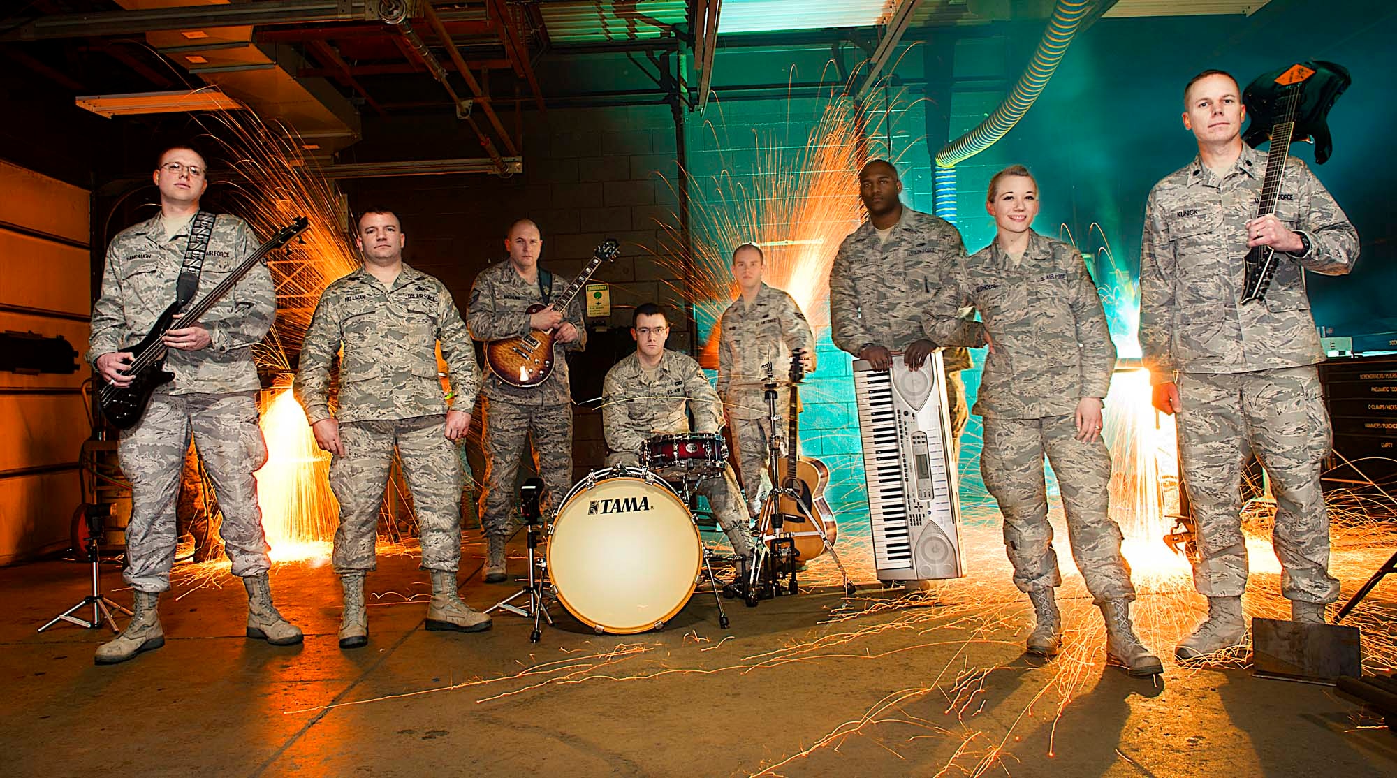 Team Minot's RedBall band. (U.S. Air Force photo/Tech. Sgt. Aaron Allmon)