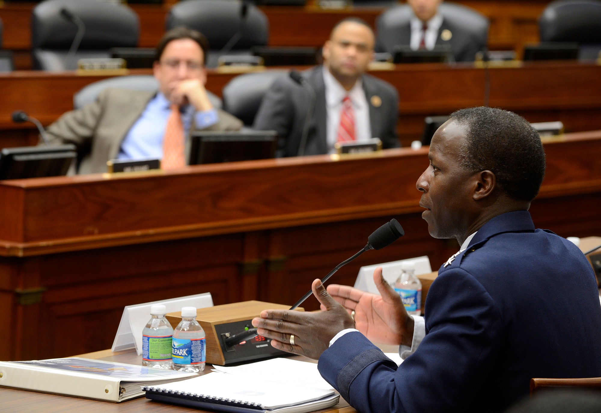 Gen. Edward A. Rice Jr., commander of Air Education and Training Command, testifies before the House Armed Services Committee on Jan. 23, 2013, for a hearing on sexual misconduct at Basic Military Training at Joint Base San Antonio-Lackland, Texas.  (U.S. Air Force photo/Scott M. Ash)