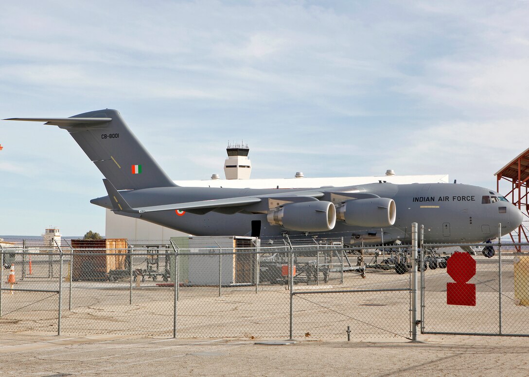 The Indian Air Force C-17 parked at the 418th Flight Test Squadron. (U.S. Air Force by Jet Fabara)