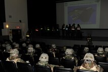 Airmen from the 8th Fighter Wing simulate new troops arriving on the base during exercise  Beverly Midnight 13-1 at Kunsan Air Base, Republic of Korea, Jan. 18, 2013. The simulation allowed the members of the 8th Fighter Wing to practice defending the base, accepting follow on forces and taking the fight north. (U.S. Air Force photo by Senior Airman Marcus Morris/Released)