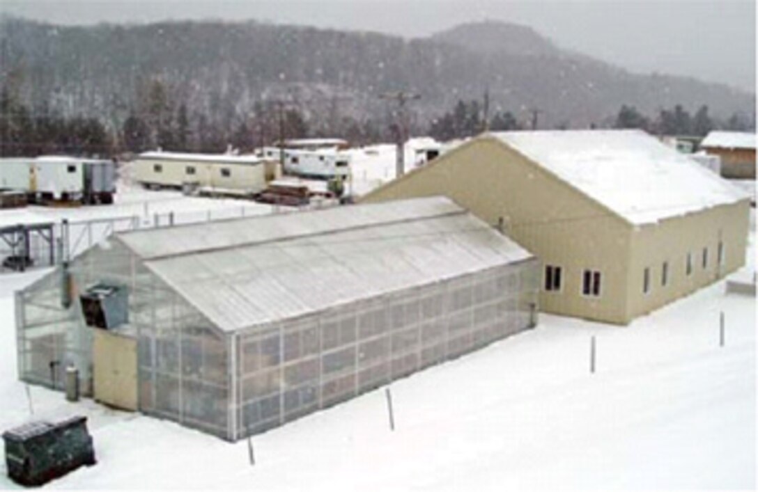 The greenhouse at ERDC's Cold Regions Research and Engineering Laboratory (CRREL) is used for germination and root-growth studies to support basic and field research in revegetation and phytoremediation.