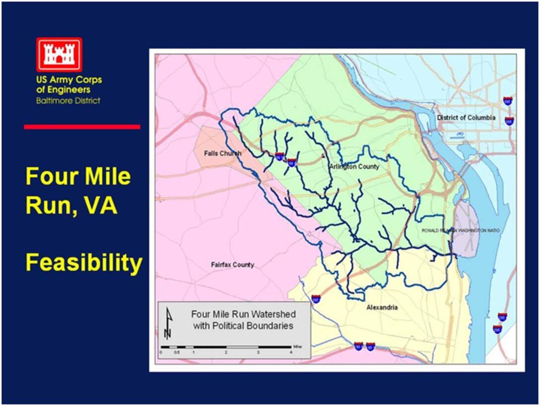 Map of Four Mile Run, VA