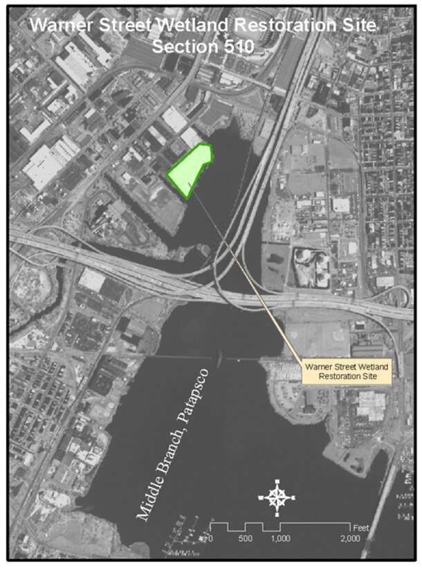 Map of Warner Street Wetlands