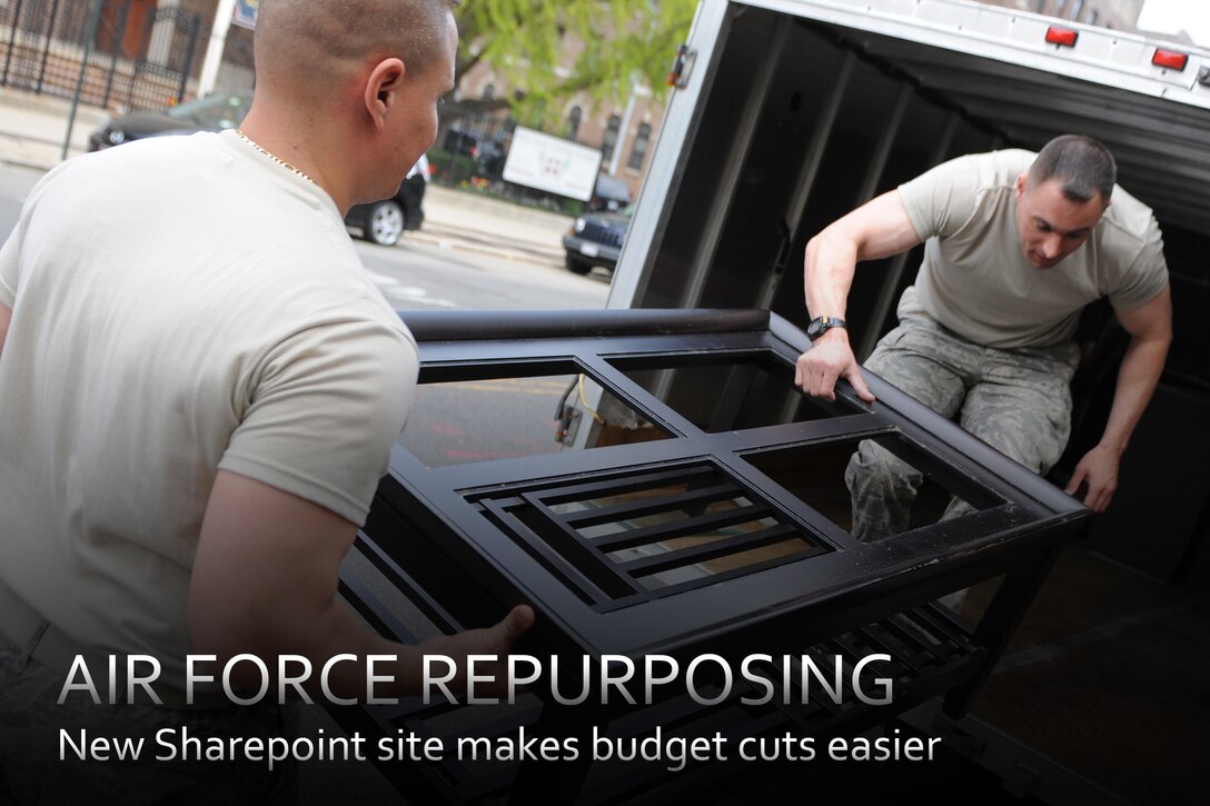 The 23d Logistics Readiness Squadron at Moody Air Force Base, Ga., recently created a Sharepoint site where units can post items they no longer need so others can claim and make use of them. The site will be used for items like chairs and cabinets and will save money that can go toward other mission requirements. (U.S. Air Force illustration by Staff Sgt. Jamal D. Sutter/Released)
