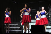 Tops in Blue performers perform at the Mathis Auditorium, Valdosta, Ga., Jan. 18, 2013. The show was open to all service members and civilians. (U.S. Air Force photo by Airman Alexis Grotz/Released)
