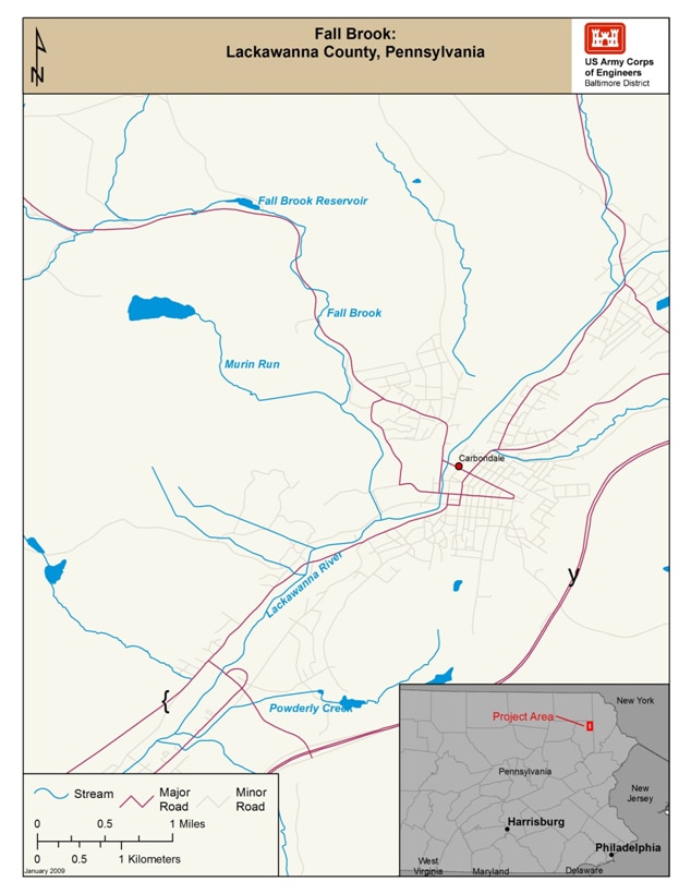 Map of Fall Brook