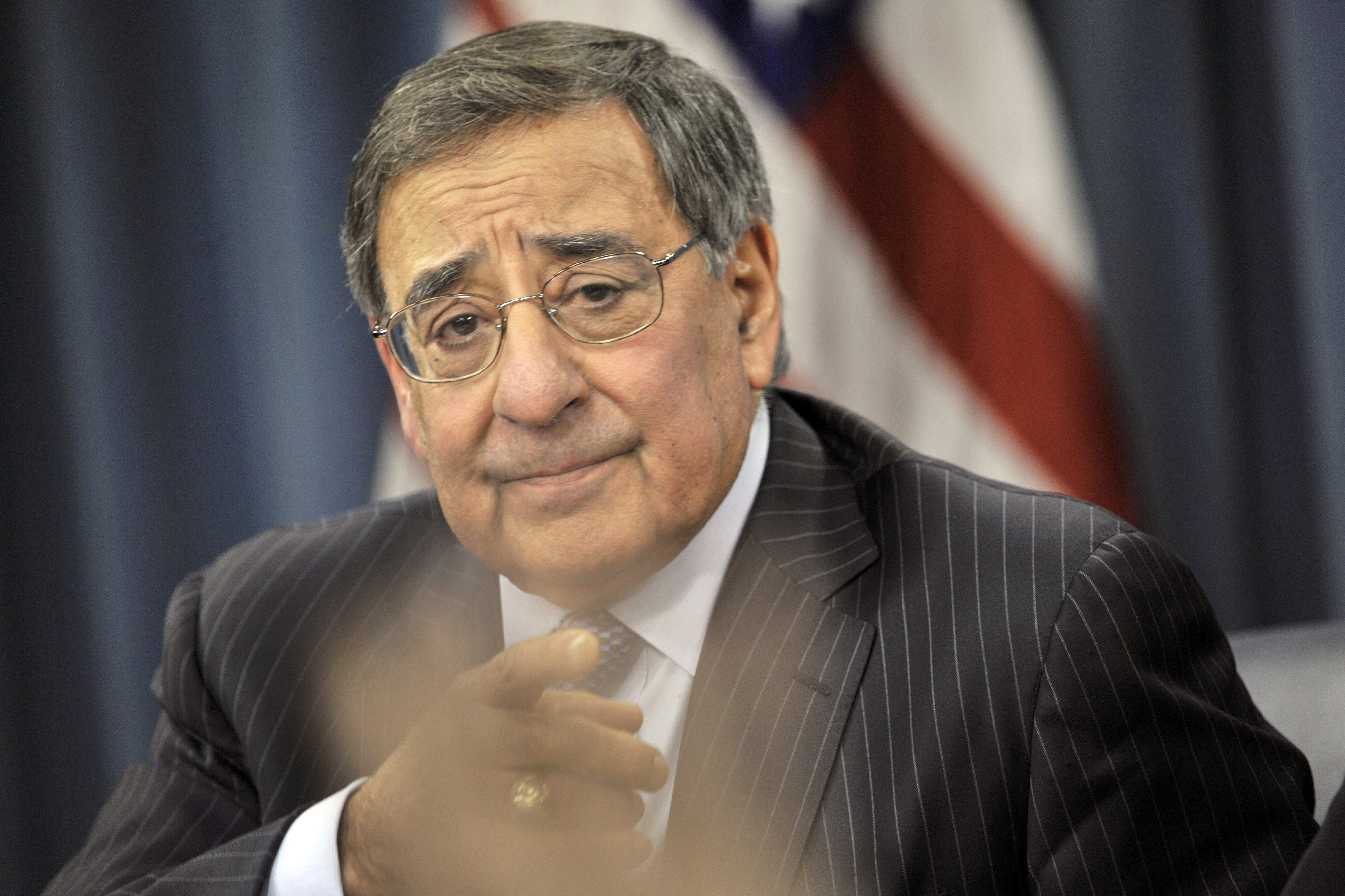 Defense Secretary Leon E. addresses the Defense Department's