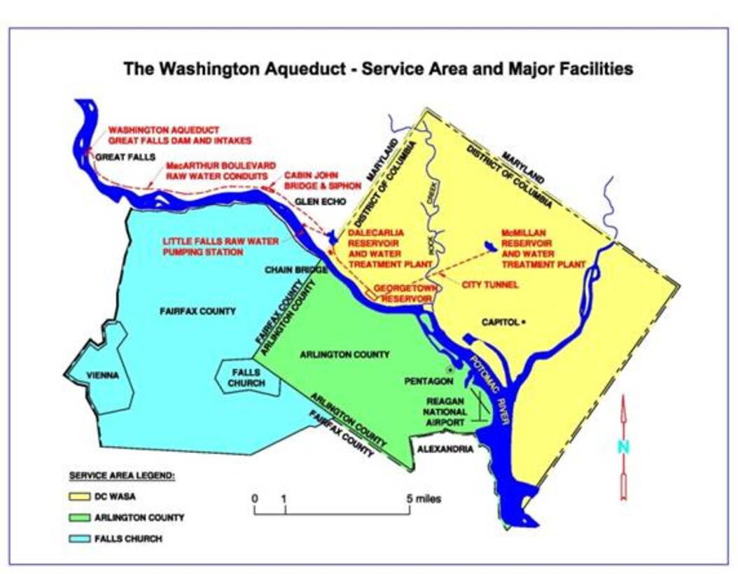 Washington Aqueduct - Service Area and Major Facilities 