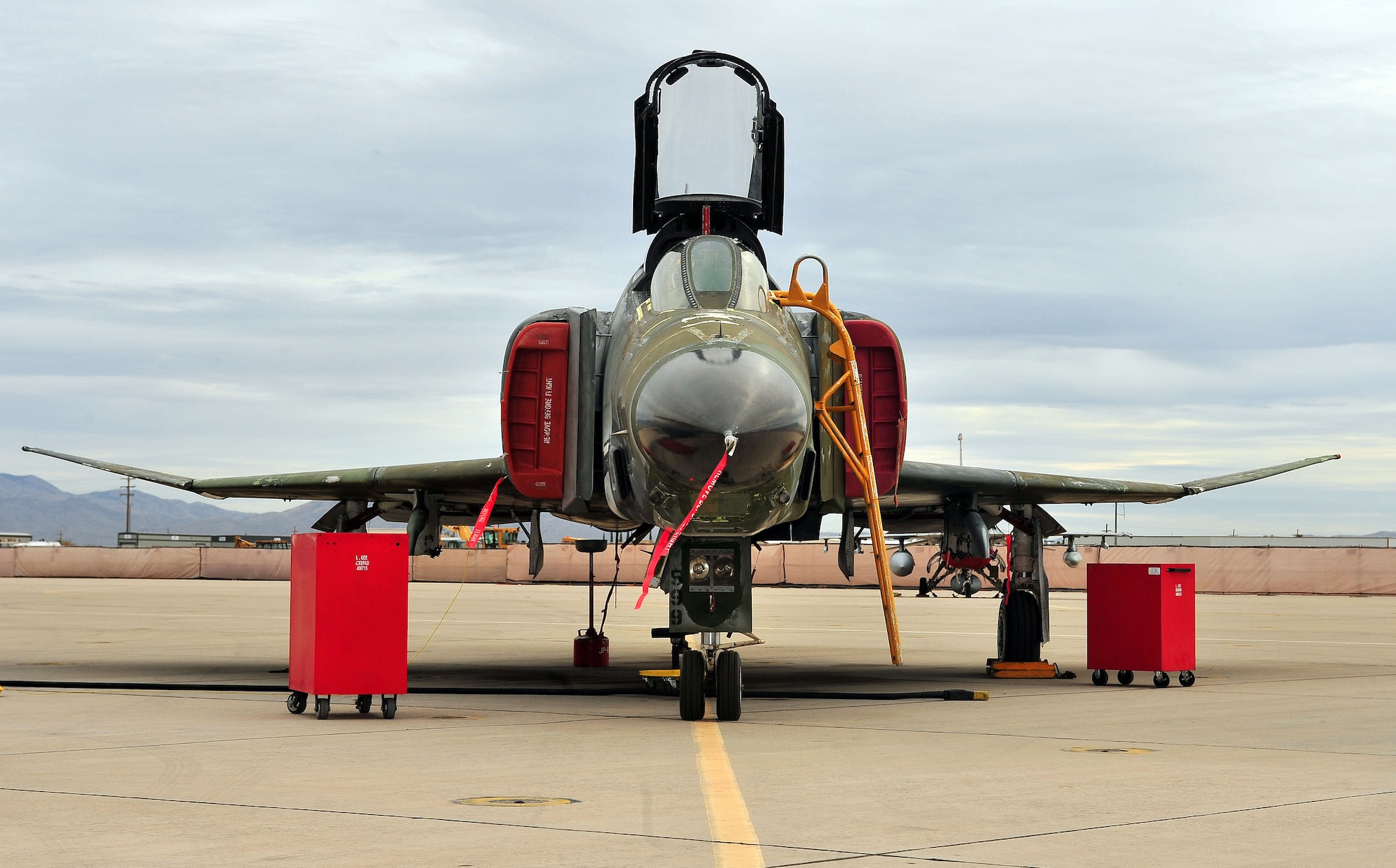 This is the last F-4 Phantom to be regenerated before AMARG starts constuction on the F-16 Fighting Falcon, Davis-Monthan Air Force Base, Ariz., Jan. 24, 2012. (U.S. Air Force photo by Airman 1st Class Josh Slavin/Released)
