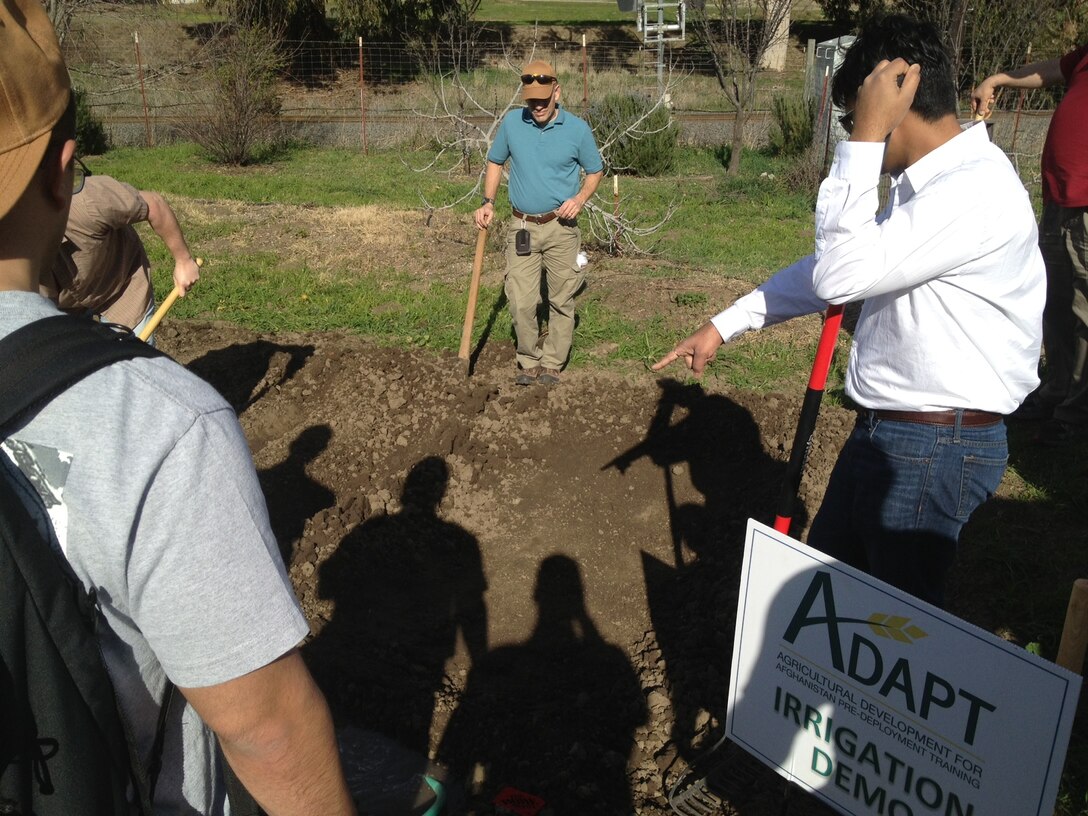 Cal Poly San Luis Obispo professors demonstrate Afgan irrigation methods for  Agricultural Development for Afghanistan Predeployment Training.  (ADAPT)