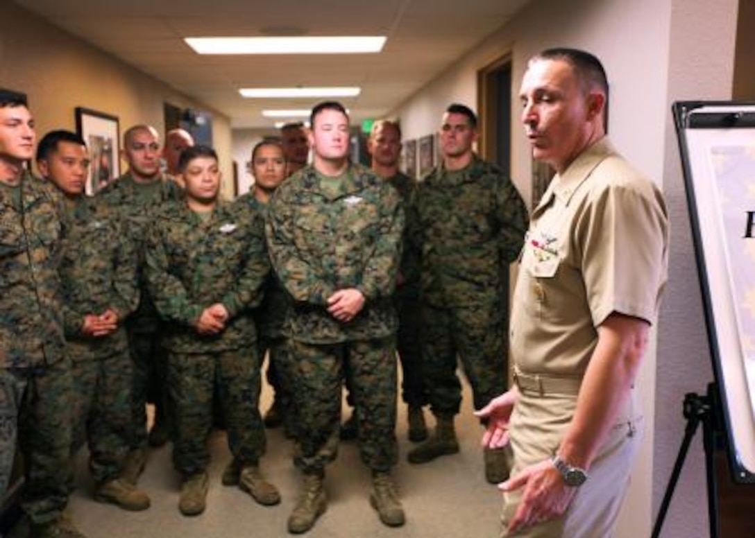 Master Chief Petty Officer of the Navy (MCPON) Mike D. Stevens, tours the Field Medical Training Battalion West Museum at Camp Pendleton, Calif., Dec. 19. The visit was part of MCPON’s three-day trip to Navy-Marine Corps facilities in the San Diego area and to meet with the sailors face-to-face. He toured FMTB-West’s facilities, spoke to the instructors and held a question and answers brief for the students. MCPON expressed his appreciation of the instructor’s great work.


