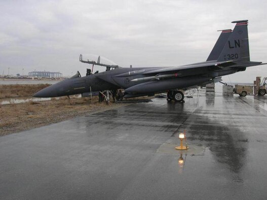 An F-15E runway departure after an unplanned cable engagement is just one scenario among myriad mishaps that safety professionals are expected to support in deployed locations. Training and education prior to receiving deployment orders can ease Airmen through pre-deployment preparation and lessen the stress of short-notice taskings. (U.S. Air Force photo)