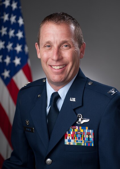 Col. Matthew Burger, 349th Air Mobility Wing commander. (U.S. Air Force photo)
