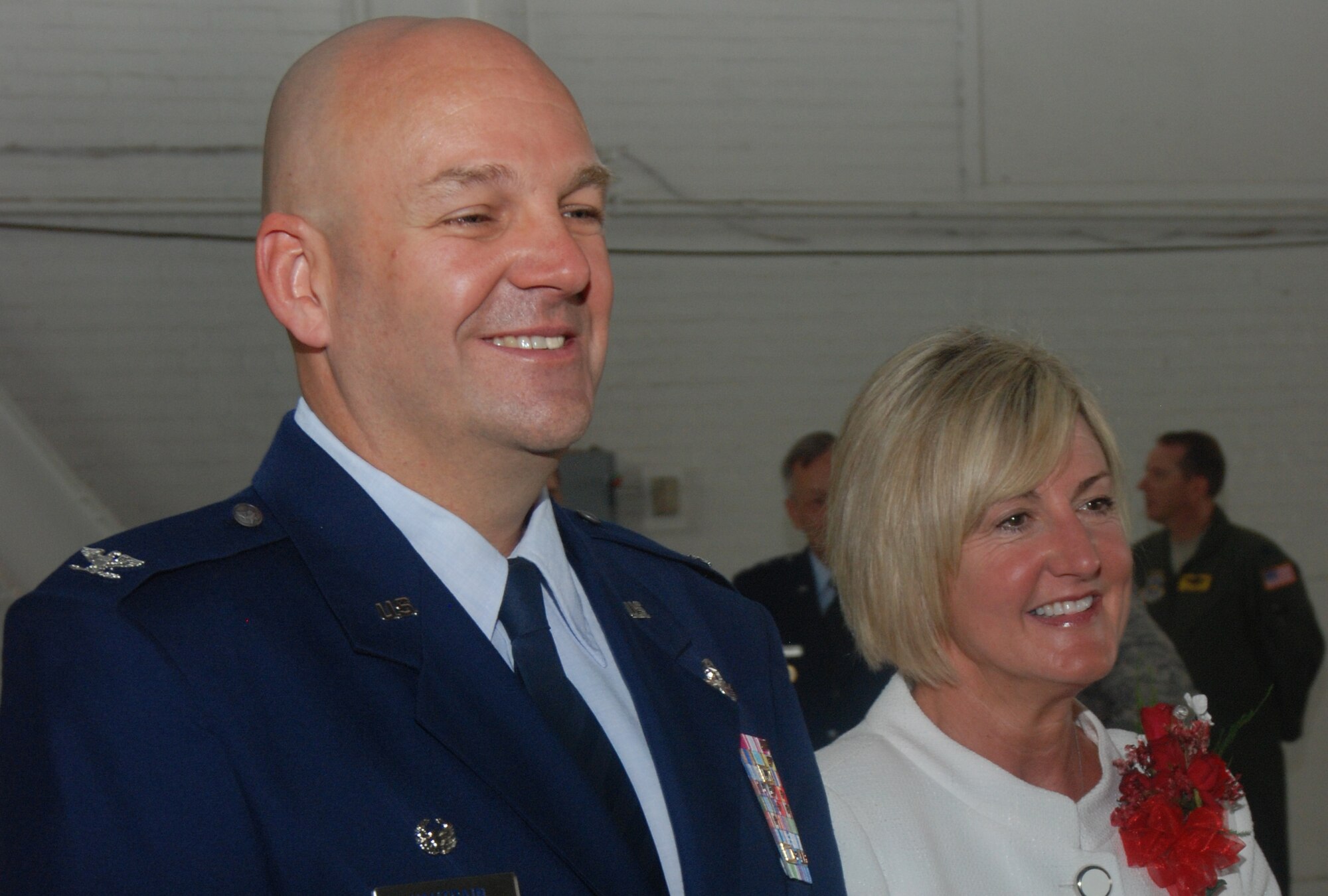 Col. Steven Vautrain, and his wife, Katie, have been nominated for the Gen. and Mrs. Jerome F. O'Malley Award, which recognizes their dedication to the people and mission at Westover ARB. (U.S. Air Force photo by TSgt. Timm Huffman)
