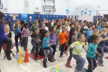 Students of Delalio Elementary School participate in several different events including jumping rope, hoola-hooping, and gymnastics during a Jump  Rope for Heart event in the schools gymnasium, Jan. 25.