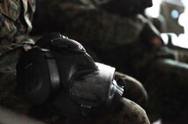 Marines with Combat Logistics Regiment 27, 2nd Marine Logistics Group underwent their annual gas-chamber training aboard Camp Lejeune, N.C., Nov. 29, 2012. The servicemembers practiced donning and clearing their gas masks in a contaminated environment, and received classroom instruction on how to react after a chemical, biological, radiological or nuclear attack in the field. 
