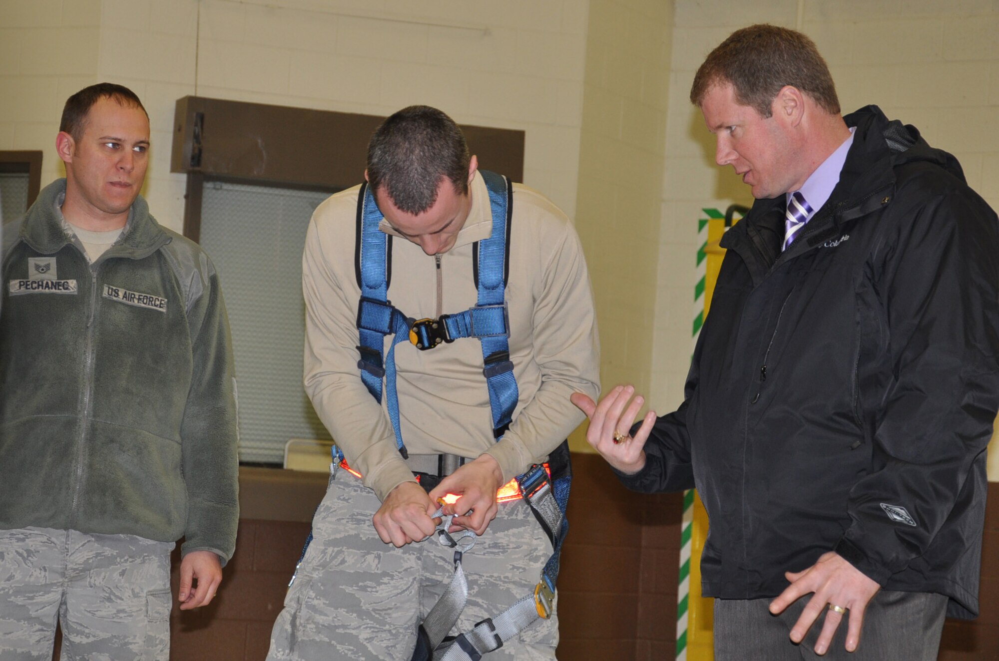 Students harness education during Total Force fall protection course