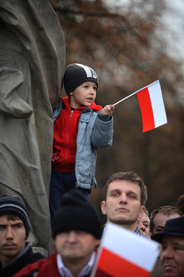 Polish citizens, young and old, enjoyed the ceremony.  