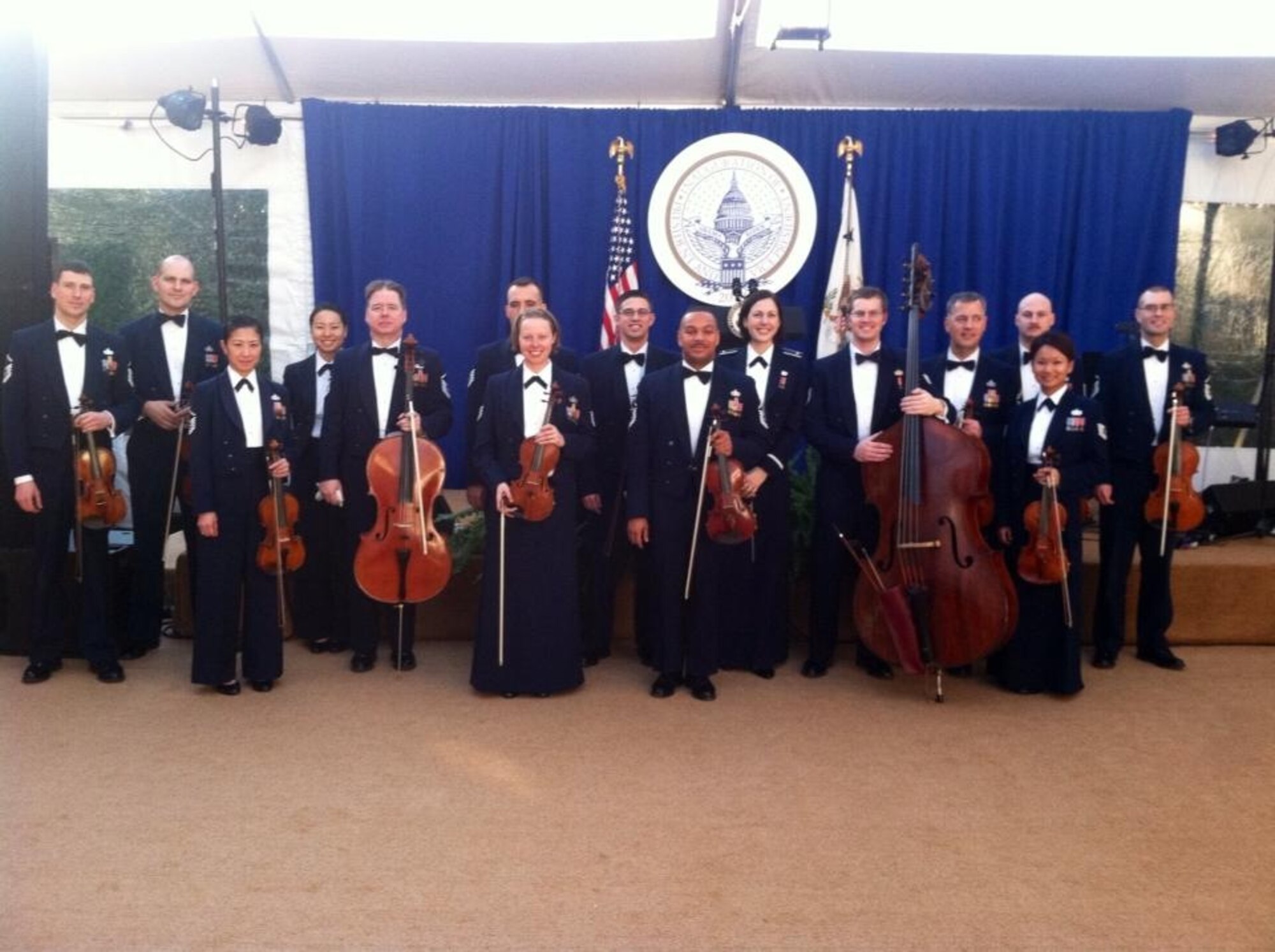 The Air Force Strings provided entertainment for an inaugural reception at Vice President Biden's residence on Jan. 20.