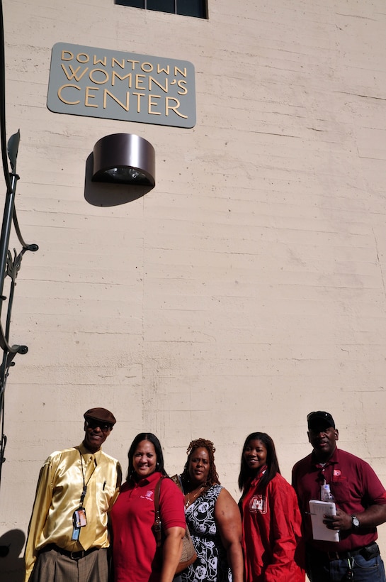 U.S. Army Corps of Engineers Los Angeles District Black Employment Program honored Martin Luther King Jr. Day with a day of service. BEP program team members Matthews Turner, Lashawn Richardson, Debra McCree, Arnecia Williams and Brooks Hubbard delivered items to the Downtown Women's Center, located one block away from "Los Angeles' skid row." Team members handed out about 70 toiletry kits to residents of that center.