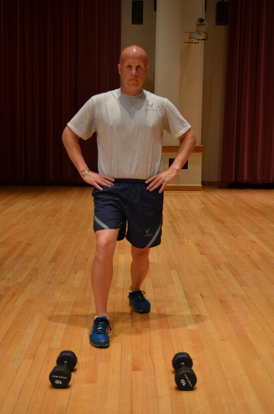 Master Sergeant Carson demonstrates the "Split Jump" right position. (A.F. Photo)