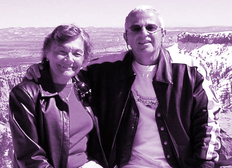 When they’re not volunteering at a campground or driving their RV to the next adventure, Frank and Linda Strehle enjoy touring on a Harley-Davidson motorcycle. This shot was taken near Bryce Canyon, Utah.