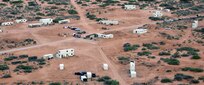 A replica of a Middle Eastern village, recently constructed at a Fort Bliss training area, was used during Border Hunter training. Relentless winds, blowing up to 60 miles per hour, created sand storms that added to the students’ challenging and realistic experience. 