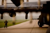 U.S. Air Force Senior Master Sgt. Mark Darby a C-130 aerial spray flight engineer from the 910th Airlift Wing at Youngstown-Warren Air Reserve Station, Ohio, waits for the weather to clear at Stennis International Airport in Kiln, Miss. in order to go on a chemical dispersing mission May 4, 2010. Members of the 910th Airlift Wing (AW) are in Mississippi to assist with the Deepwater Horizon oil spill. The 910th AW specializes in aerial spray and is the Department of Defense's only large-area fixed-wing aerial spray unit.