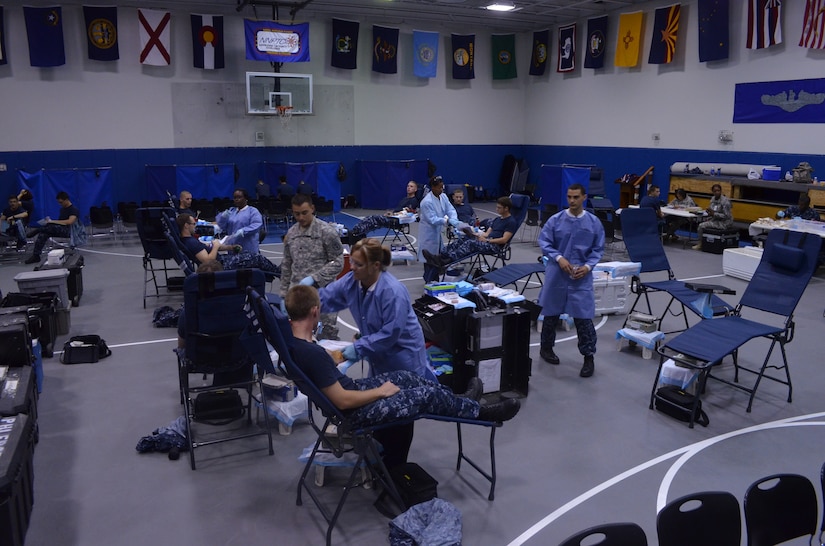 Students at the Naval Nuclear Power Training Command participate in an Armed Services Blood Program blood drive June 25, 2013, at NNPTC on Joint Base Charleston – Weapons Station, S.C. The ASBP plays a vital role in providing quality blood products for servicemembers and their families. (U.S. Navy photo/Petty Officer 3rd ClassJason Pastrick)