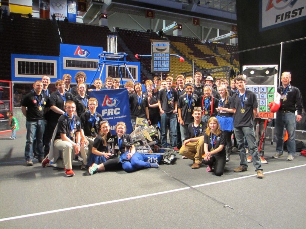 The Fighting Calculators team is mentored by Tom Crump, planning, and Rick Femrite, engineering and construction. The Fighting Calculators is a science, technology, engineering and mathematics team that participated in For Inspiration and Recognition of Science and Technology (FIRST) robotic competition.