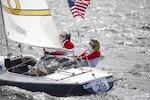US Armed Forces Women's Sailing Team with skipper LT Trisha Kutkiewicz (Right) during day three of the 2013 CISM World Military Sailing Championship at the Askøy Yacht Club in Bergen, Norway. 