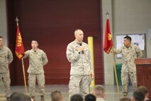 Lt. Col. Craig C. Clemans, the commanding officer of 2nd Maintenance Battalion, 2nd Marine Logistics Group, addresses the battalion before introducing 1st Lt. Patrick “Clebe” McClary July 2, 2013.  Clemans said that McClary is the embodiment of the “whole Marine concept.”