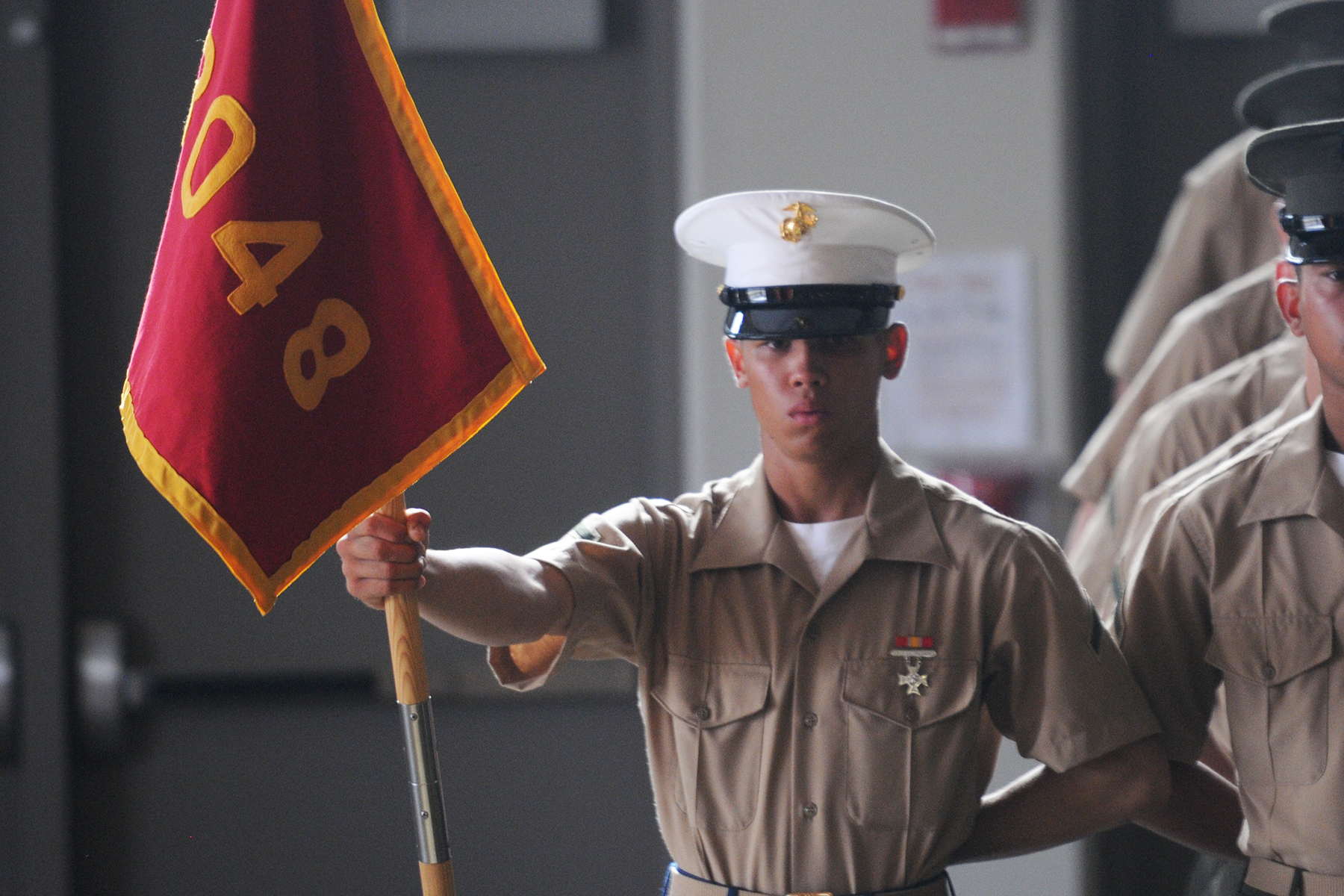 Marines Graduates as Platoon Honor Graduate