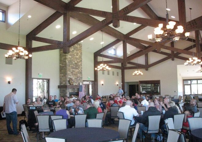 Couples from Hill Air Force Base, Utah, settle in for a marriage enrichment class at the Air Expeditionary Retreat held June 28 at Wolf Creek. (Courtesy photo by Mary Lou Gorny)
