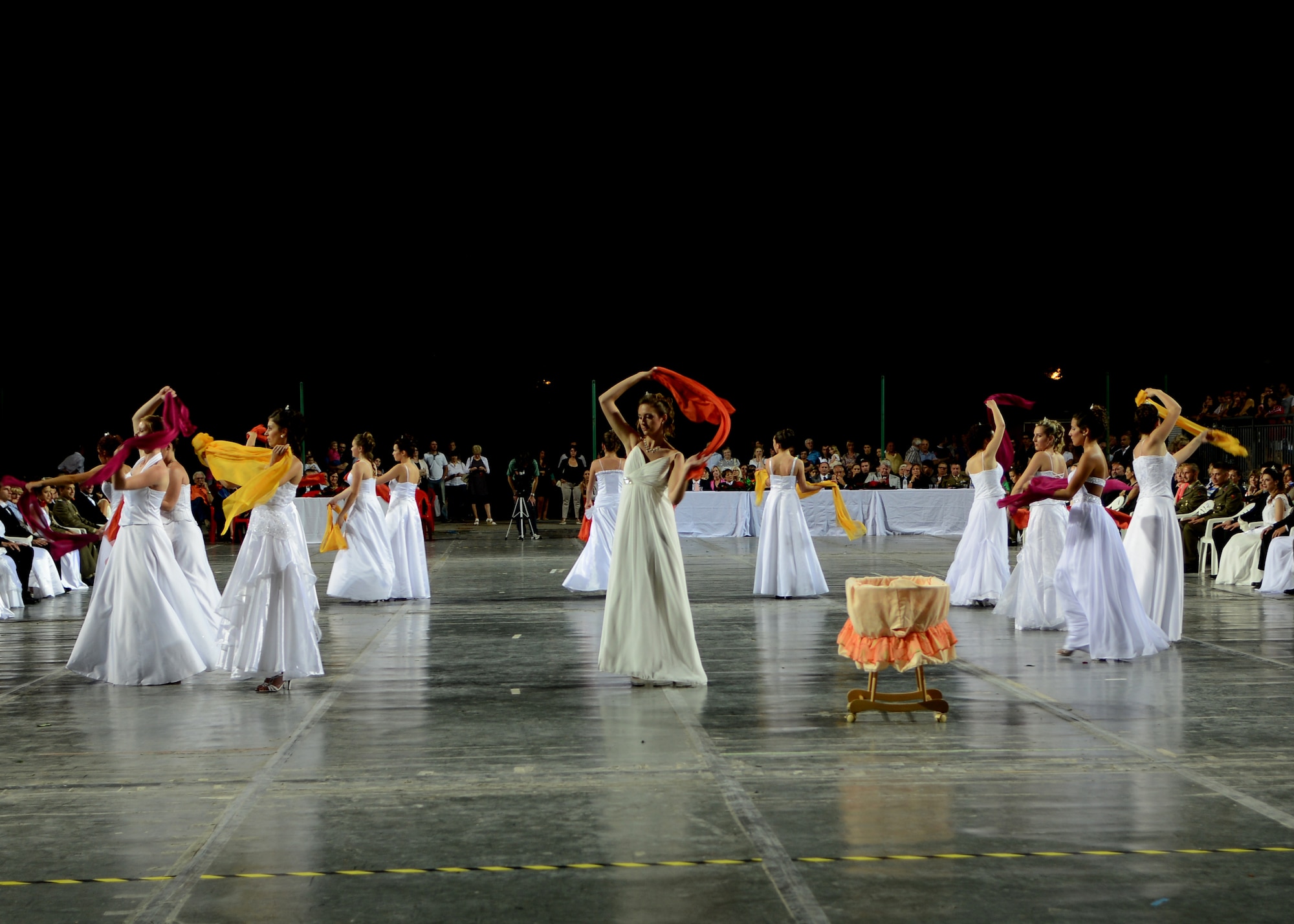 Debutants dance during the 15th edition of Ballo delle Debuttanti June 30, 2013, in Cordenons, Italy. The dance is a tradition dating back to the 1800s that introduces women into society when they are considered mature enough, typically by 17 to 18 years of age. (U.S. Air Force photo/Staff Sgt. Evelyn Chavez)