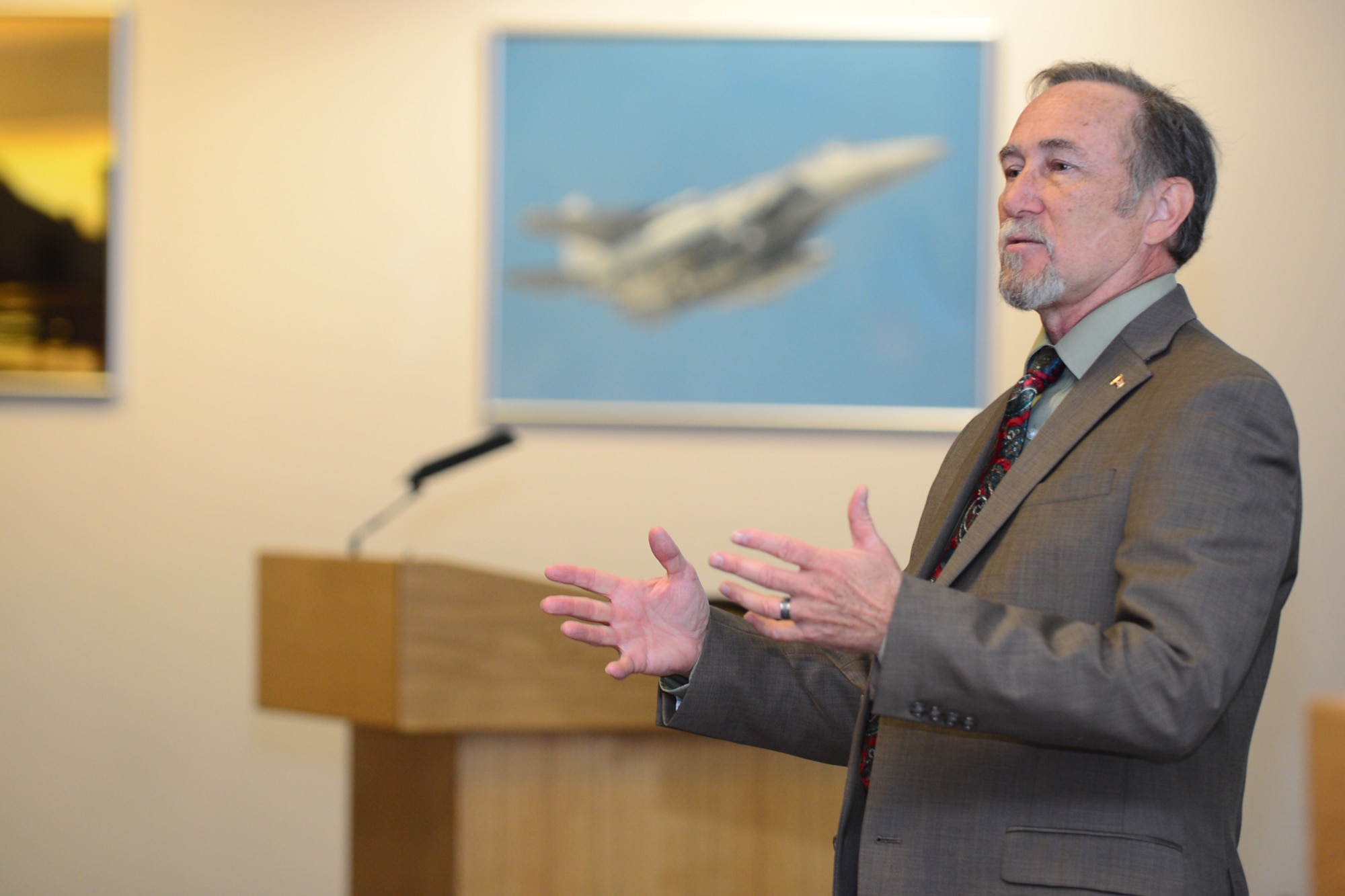 ROYAL AIR FORCE LAKENHEATH, England – Kim Saner, 100th Force Support Squadron civilian personnel officer, speaks to RAF Lakenheath Department of Defense civilian employees during a town hall meeting at the Strike Eagle Complex July 1, 2013, to discuss administrative furlough days. A furlough places an employee in a temporary non-duty, non-pay status because of lack of work, reduction or lack of funds, or other non-disciplinary reason. The upcoming government furlough will be 11 days, or 88 work hours, from July 8 to Sept. 30. (U.S. Air Force by Airman 1st Class Dana J. Butler) 